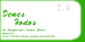 denes hodos business card