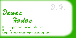 denes hodos business card